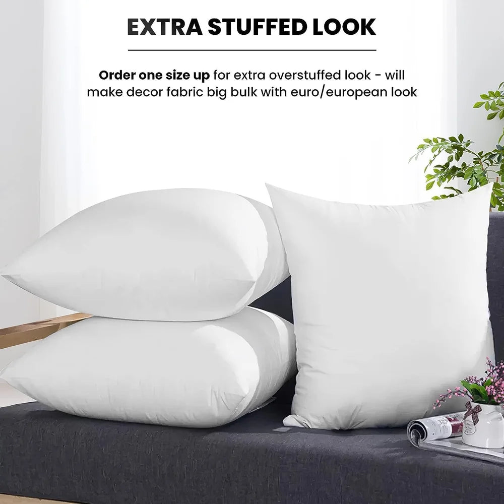 White pillow with extra stuffed look for a luxurious, European-inspired decor.