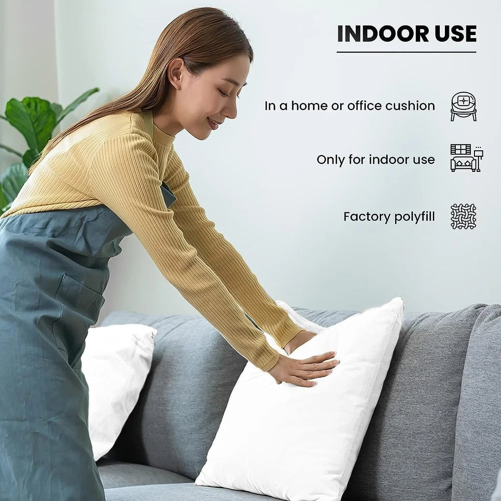 White pillow for indoor use in home or office settings.