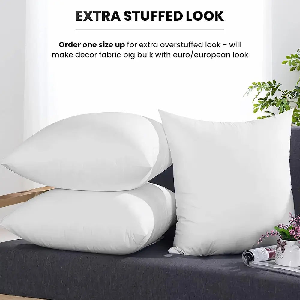 White pillow with extra stuffed look for a luxurious, European-inspired decor.