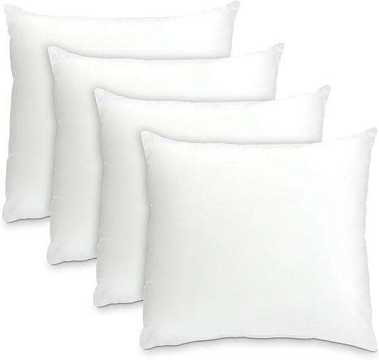 Foamily Made In USA Throw Pillows Insert Set of 4 Insert for Decorative Pillow Cover