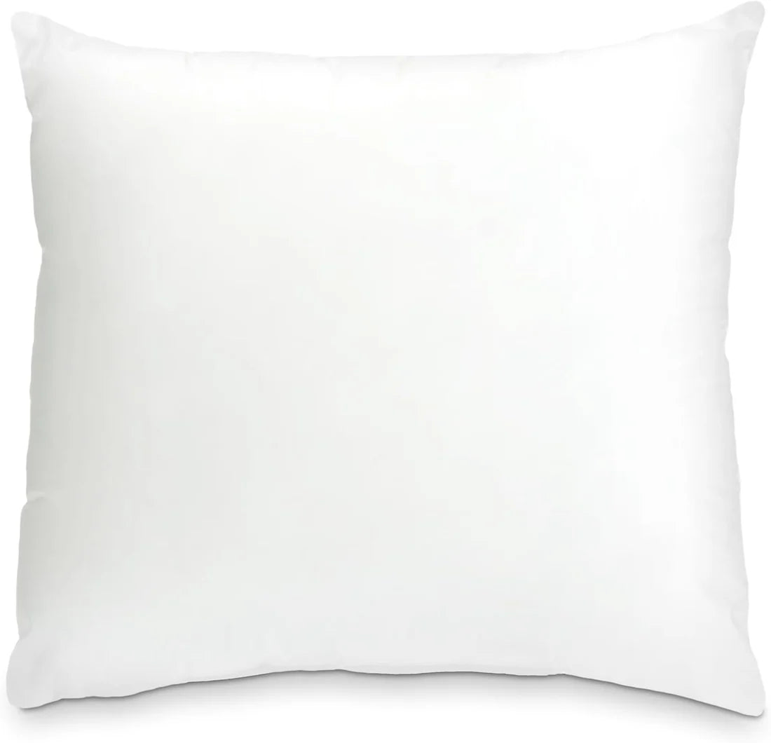 Throw pillow insert for one white pillow, suitable for indoor use.