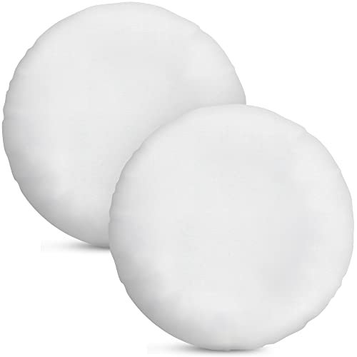 Foamily Round Throw Pillow Inserts Made In USA Set of 2, 18" Round Pillow Form & Circle Pillow Stuffer, Indoor Polyester Round Cushion Pillow & Lumbar Pillow Insert, Made in USA