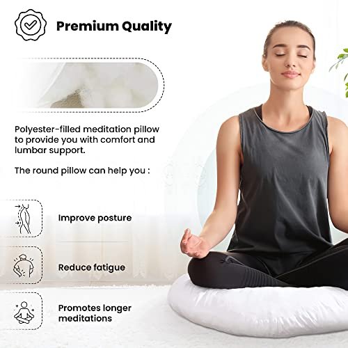 Foamily Round Throw Pillow Inserts Made In USA Set of 2, 18" Round Pillow Form & Circle Pillow Stuffer, Indoor Polyester Round Cushion Pillow & Lumbar Pillow Insert, Made in USA