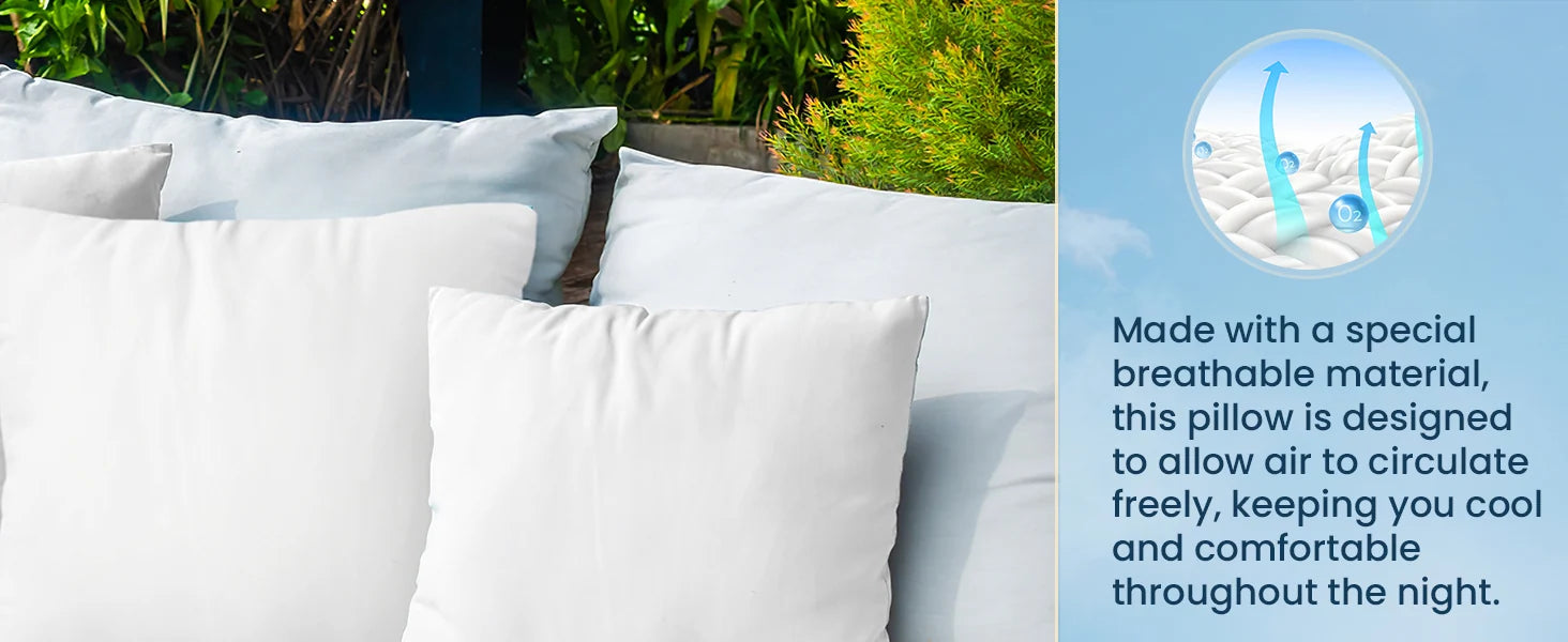 A breathable pillow designed to allow air circulation, keeping you cool and comfortable all night.