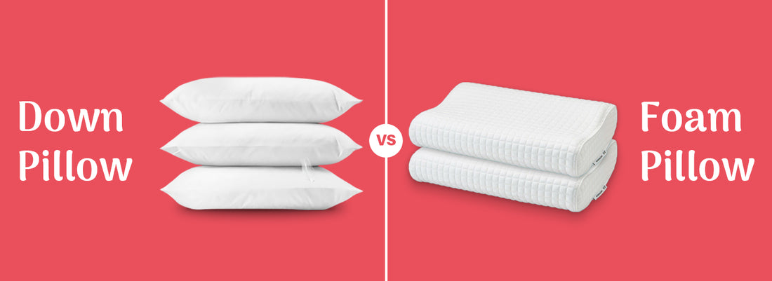 Comparison of down pillow insert and foam pillow insert.