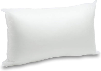 Foamily Throw Pillows Insert 12 x 20 Inches Hypoallergenic, Made in USA - Lumbar Decorative Couch, Bed Pillow
