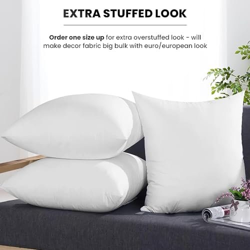 Foamily Throw Pillow Inserts 16x16 Inch, Polyester Sham Pillow Filler and Decorative Square Pillow Stuffer, Bed and Couch Pillow Inserts for Indoor Use, Made in USA
