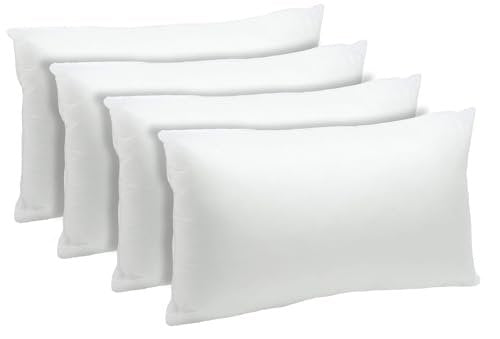 Foamily Throw Pillow Inserts 16x16-inch, Set of 4 Square Pillow Inserts & Pillow Forms, Polyester Couch Pillow Stuffing & Throw Pillow Insert for Indoor, Made in USA