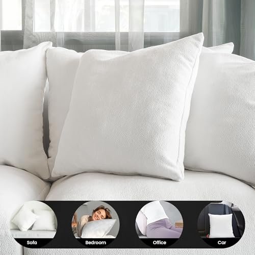 Foamily Throw Pillow Inserts 16x16-inch, Set of 4 Square Pillow Inserts & Pillow Forms, Polyester Couch Pillow Stuffing & Throw Pillow Insert for Indoor, Made in USA
